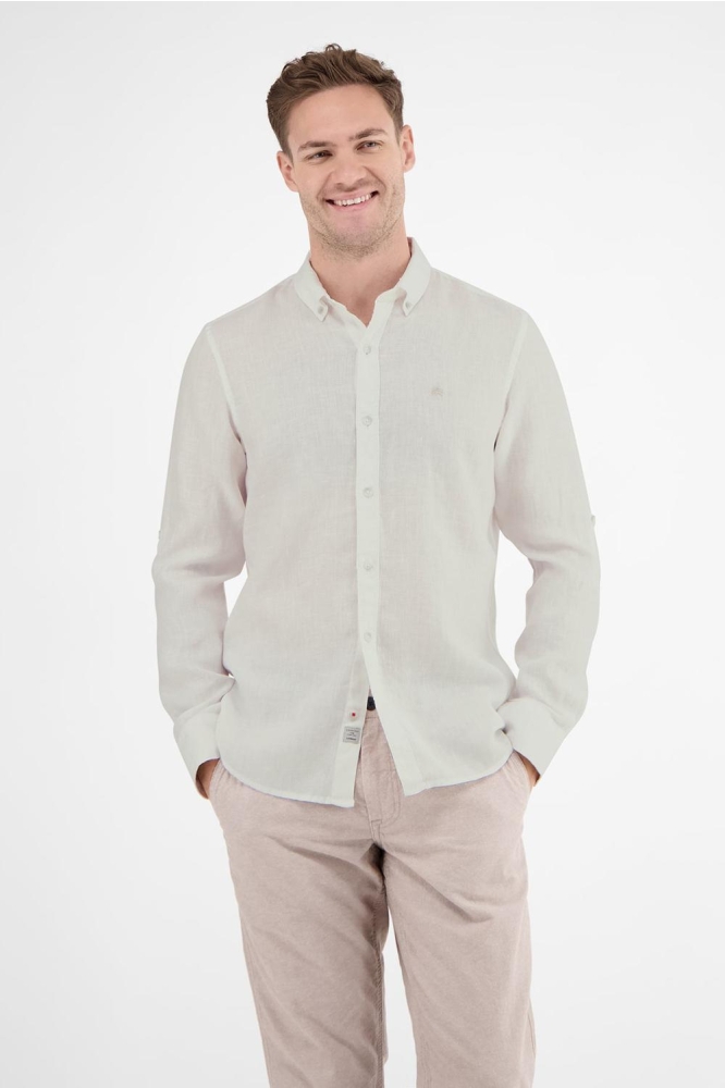 OVERHEMD VAN LINNEN EN KATOEN MIX 2541111 100 WHITE